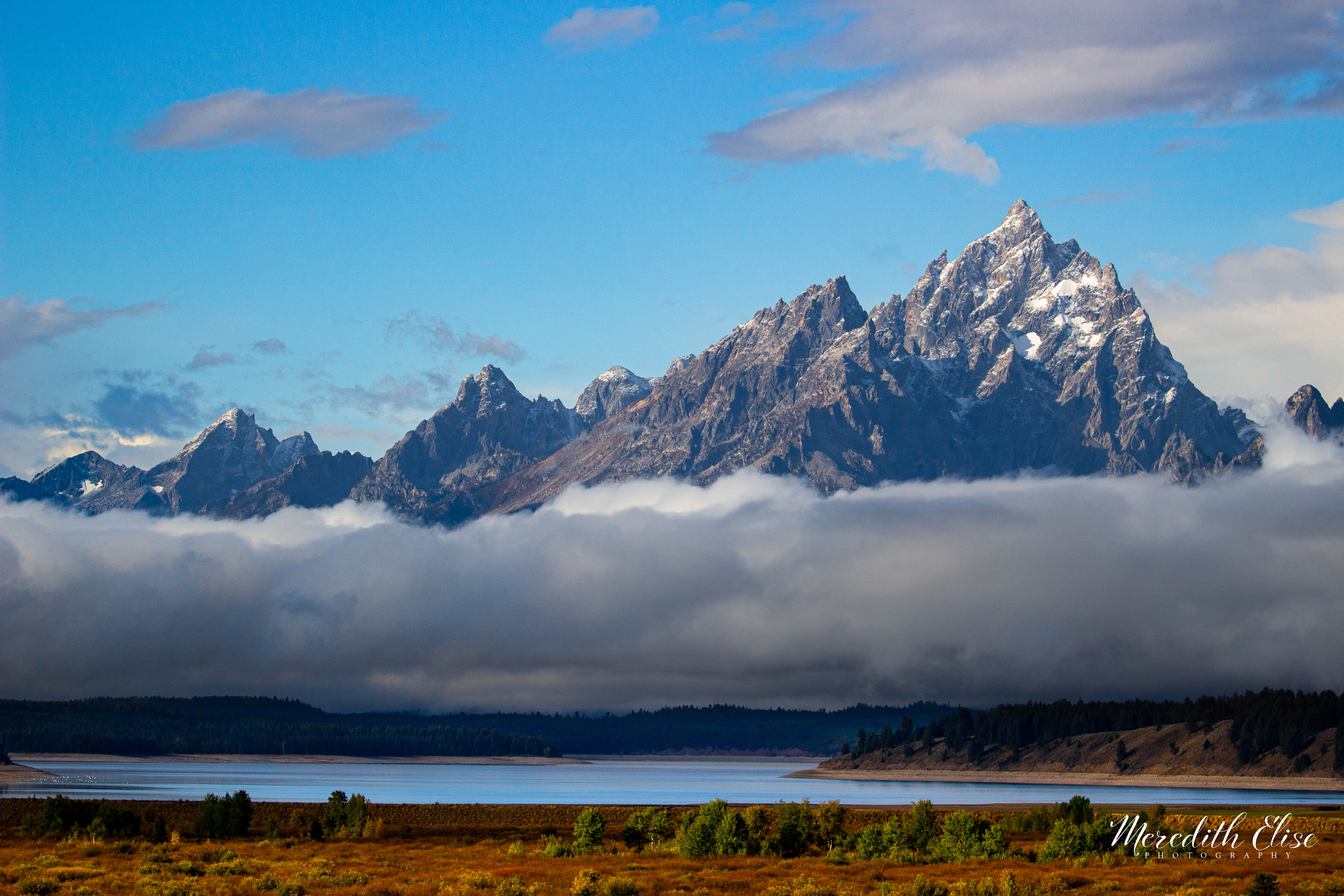 Teton Mountains Cloudy Wyoming