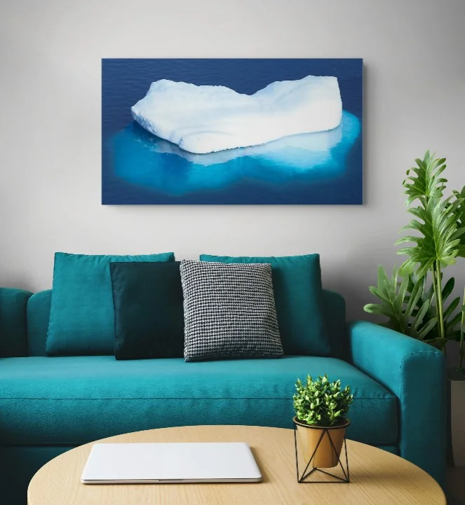 Fine art landscape print in a contemporary living space